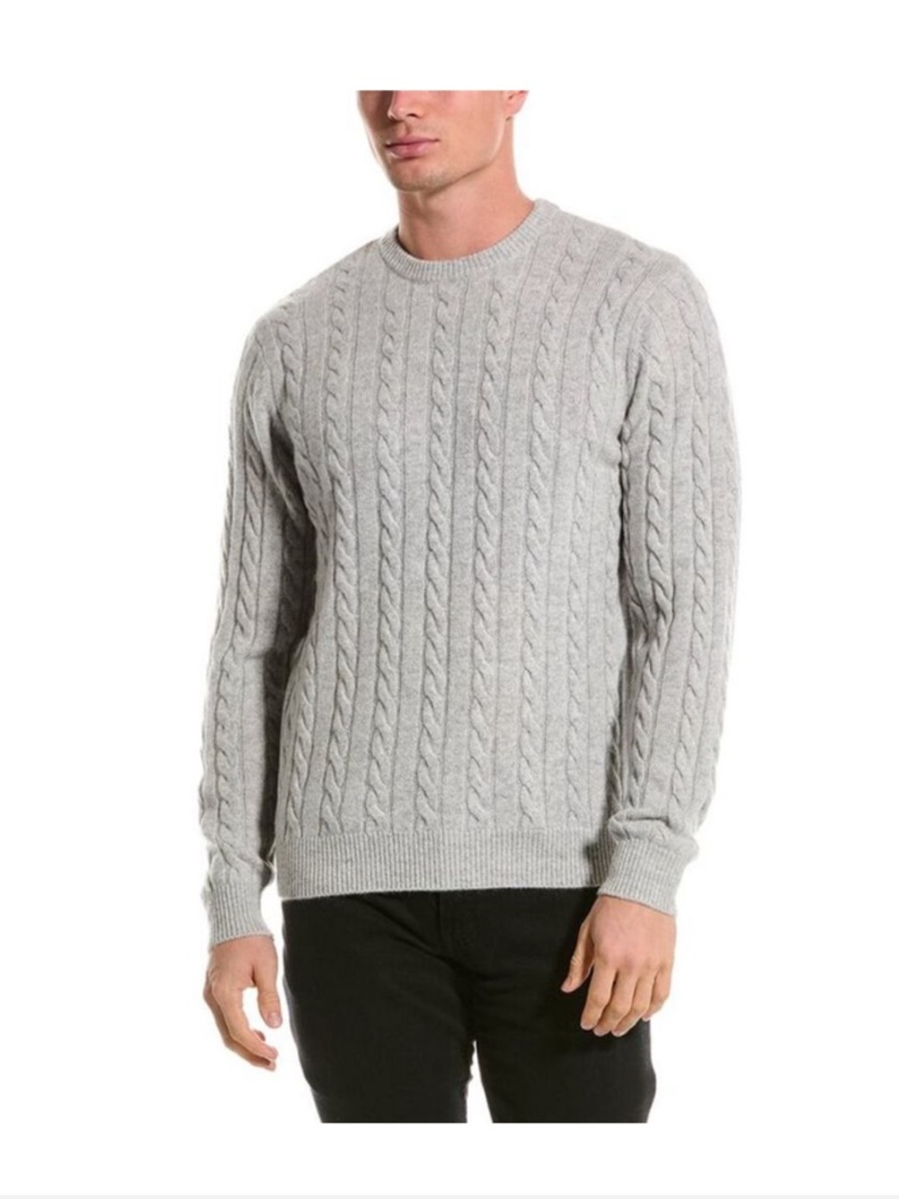 Alashan Mens  Cashmere Crewneck Cable Sweater XL Luxe Soft Old Money Cozy